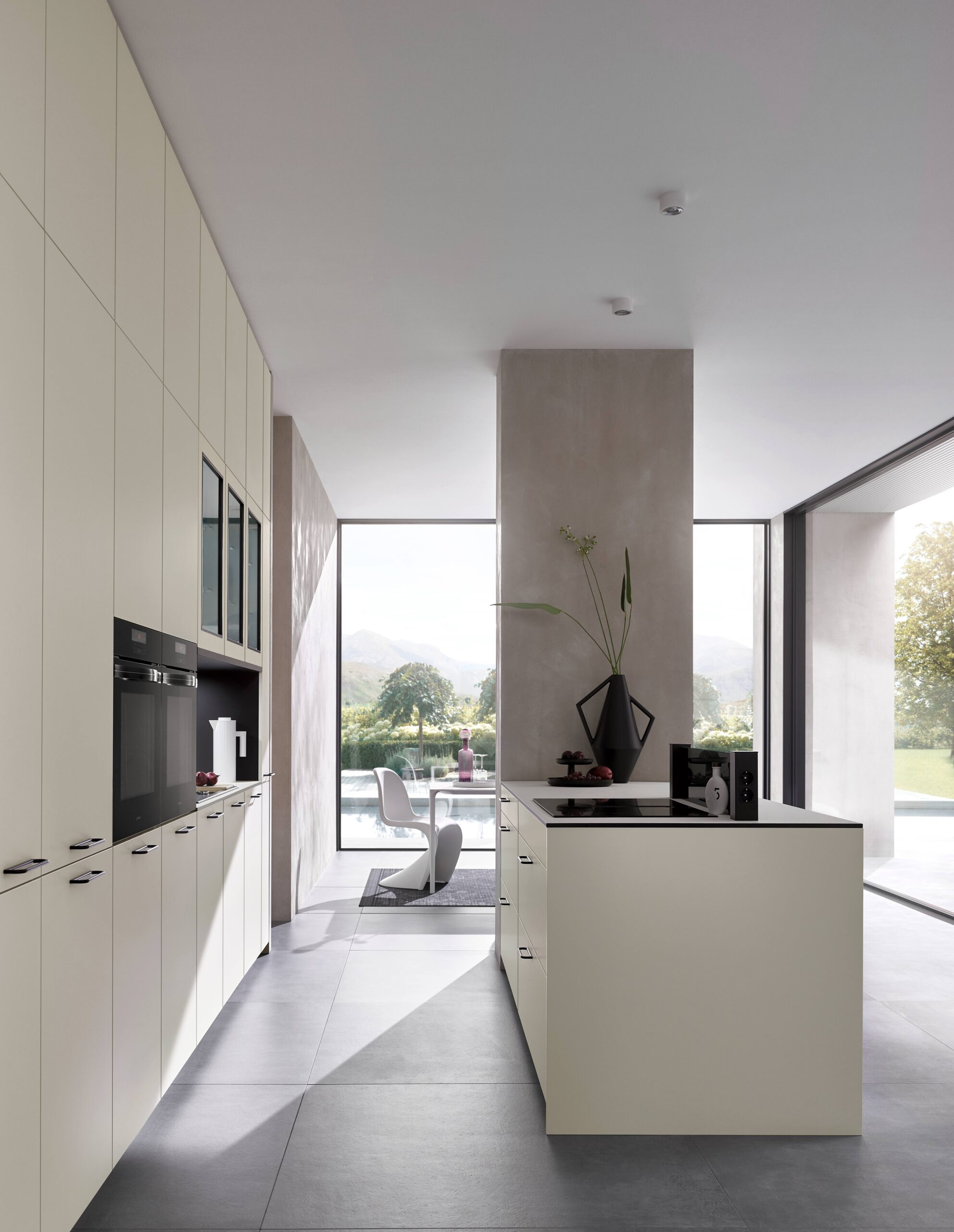 Bauformat Series kitchen with warm wood fronts and modern European design