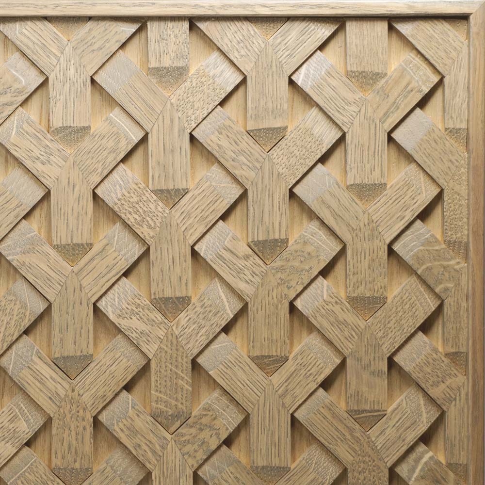 Stelle light oak sculpted 3D cabinet front from the Baulux collection by Bauformat